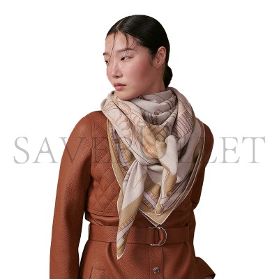 HERMES LETTRES EQUESTRES SHAWL 140 H244039S 01 (137*136cm)